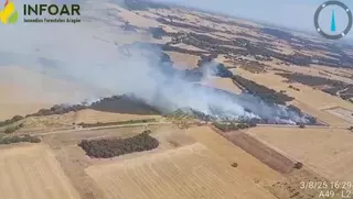 Un incendio en Siétamo (Huesca) calcina 10 hectáreas forestales y agrícolas
