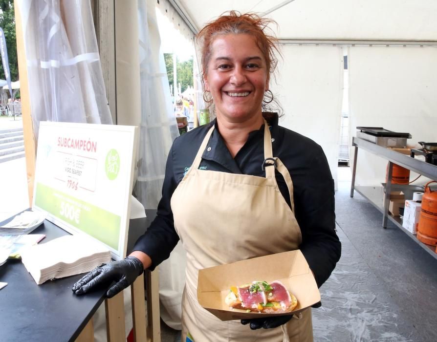 Las tapas de pescado reinan en Vigo en el marco del SeaFest. // Marta G. Brea