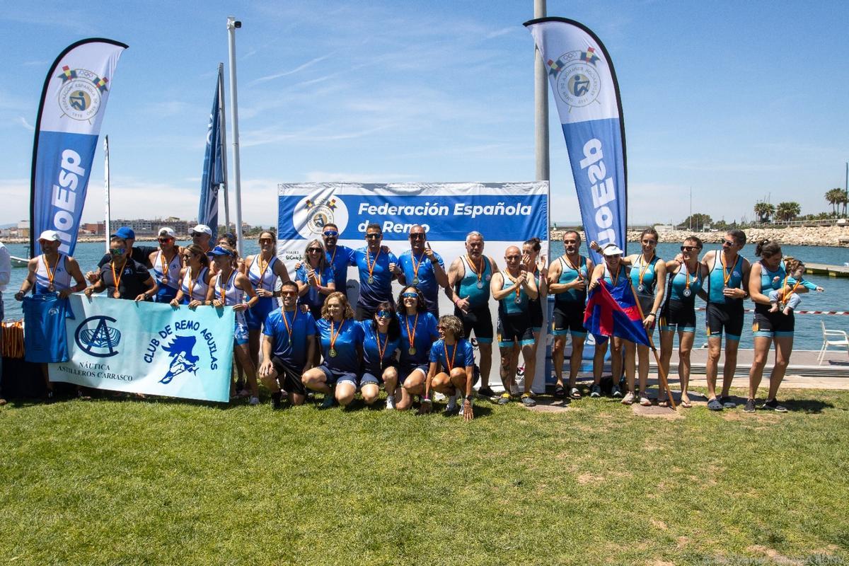 Podio de Veteranos Mixto en el Campeonato de España de Banco Fijo.