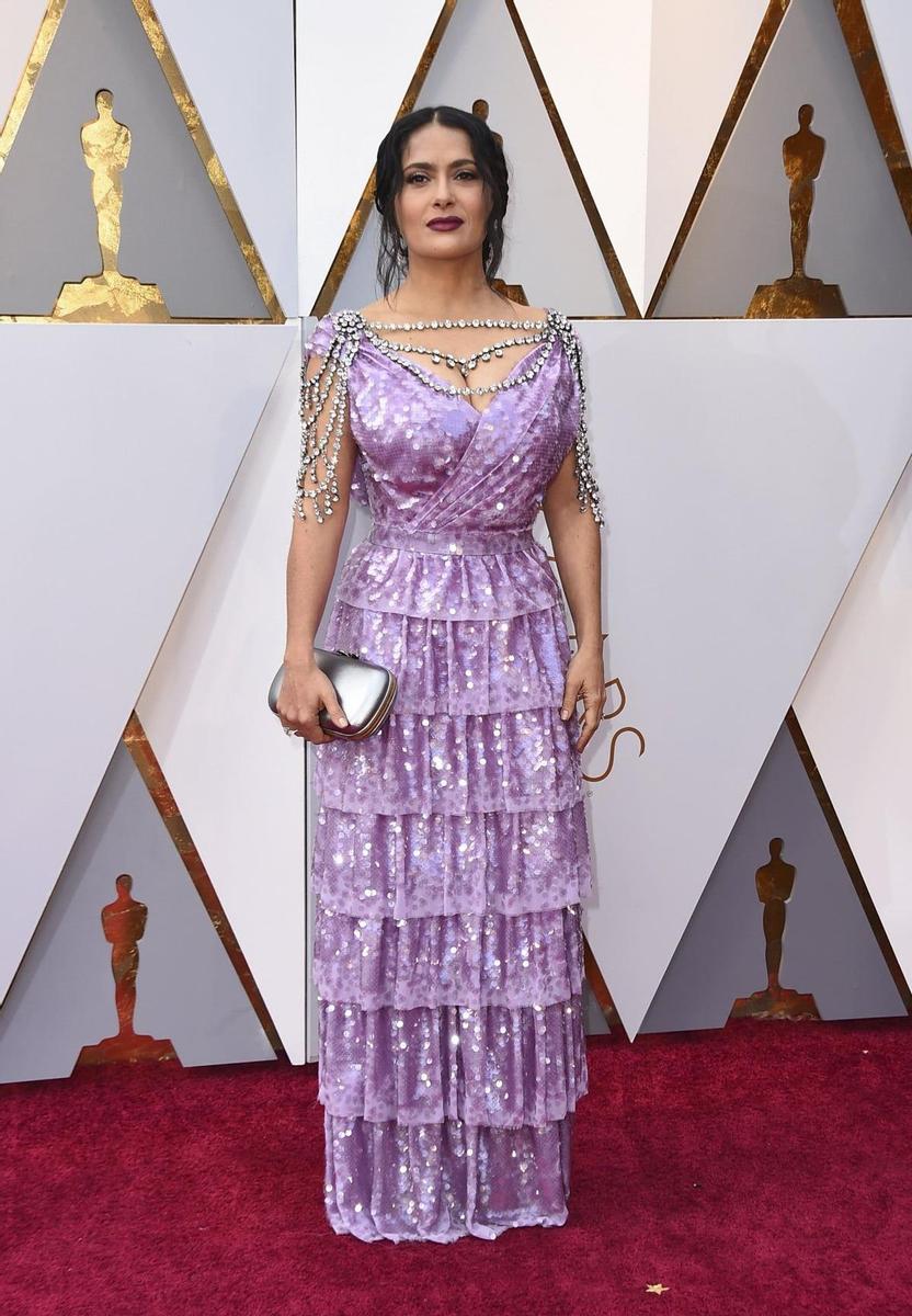 Salma Hayek todo joyas en los Oscar 2018
