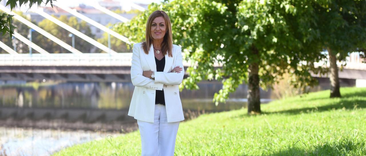 Elena Cartea, en un parque de Pontevedra.