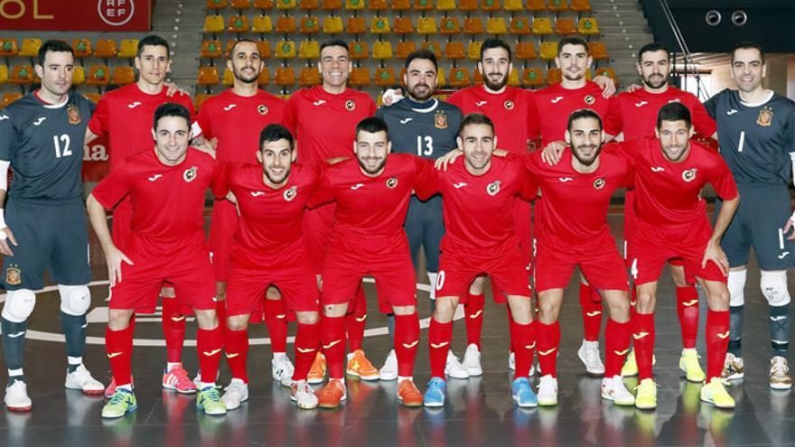 Formación de la selección española de fútbol sala.