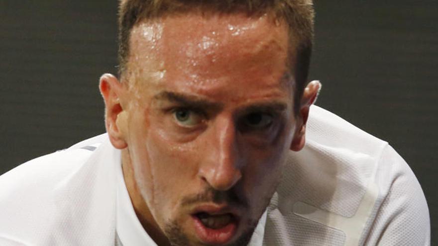 Franck Ribéry, en el partido con España