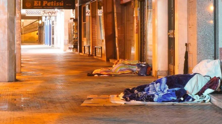 Personas sin techo en Sevilla.