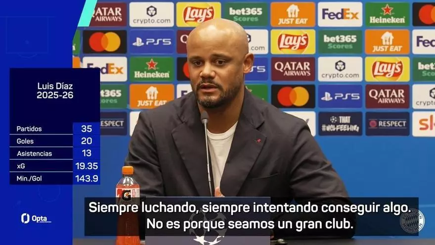 Kompany: "A Luis Díaz le llamo creatividad en el caos"