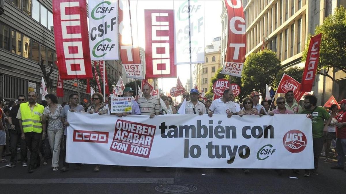 Manifestación de julio del 2012 contra los recortes aprobados por el Gobierno de Mariano Rajoy.