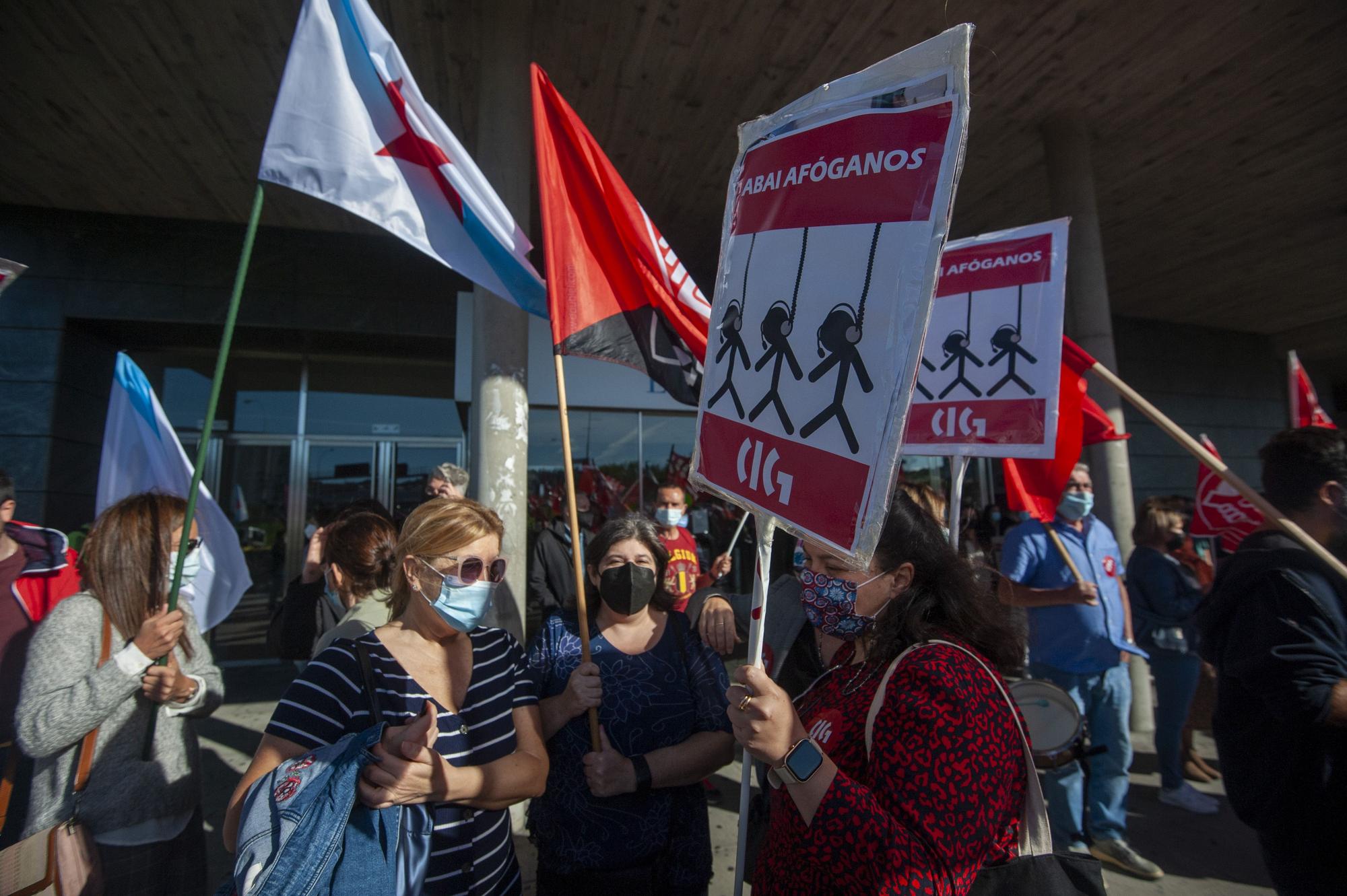 Concentración de los trabajadores de Extel