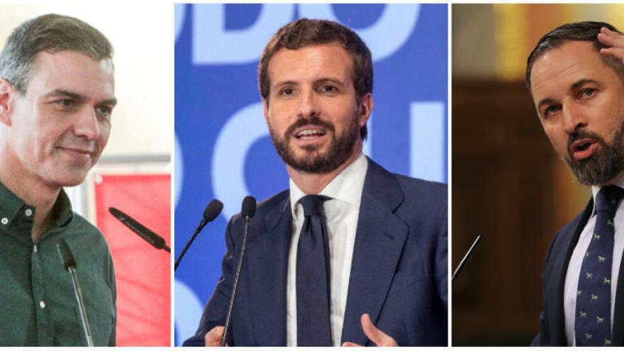 Sánchez, Casado y Abascal coinciden este jueves en la C. Valenciana