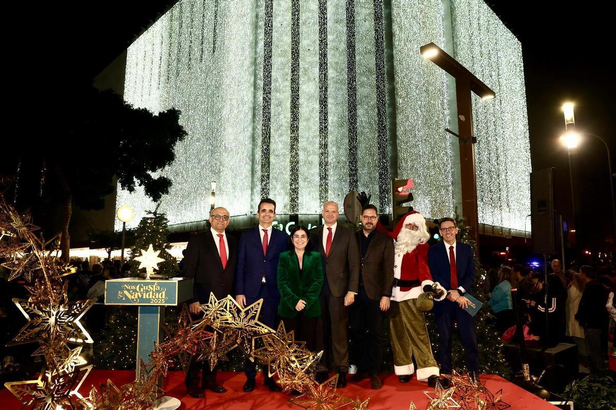 Encendido de El Corte Inglés de Mesa y López en la Navidad de 2025.