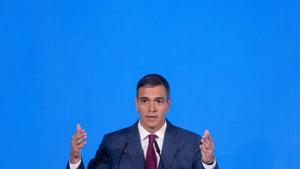 El presidente del Gobierno, Pedro Sánchez, interviene este lunes en el foro ‘CREO. 