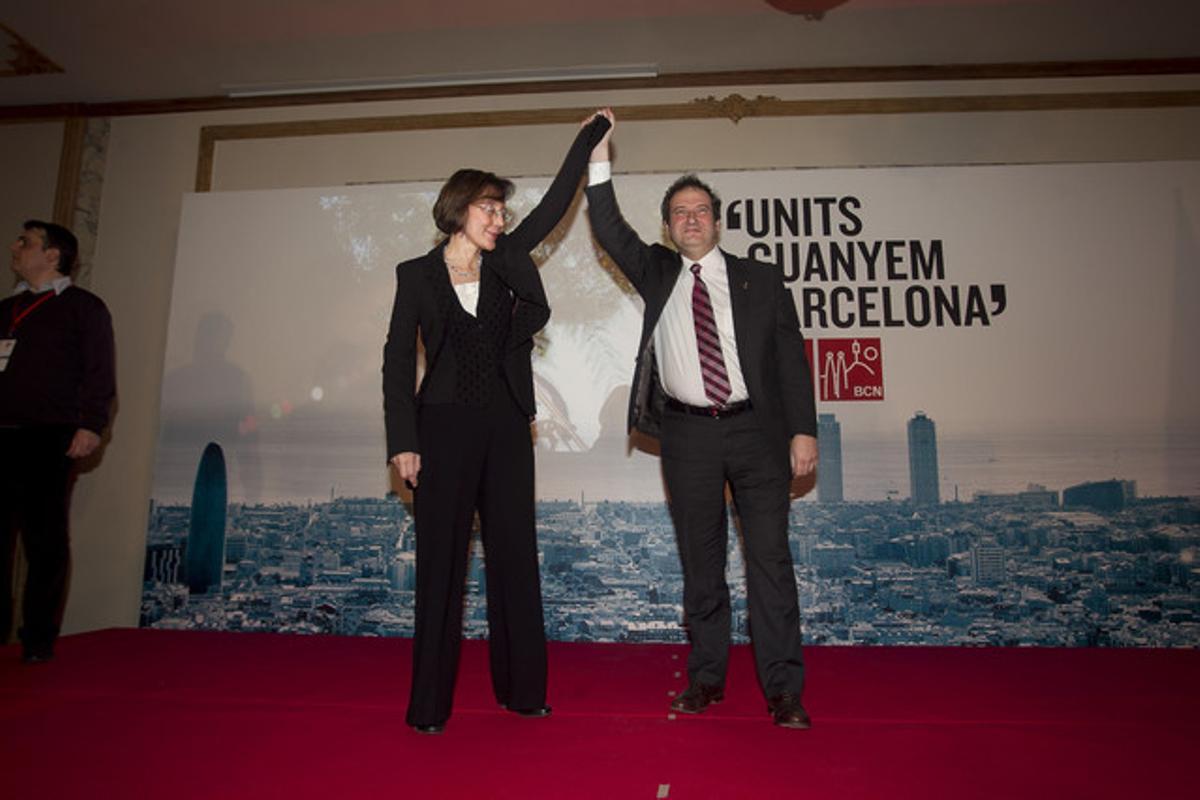 Jordi Hereu i Montserrat Tura, a l’Hotel Avenida Palace, després de saber-se el resultat de les primàries. Jordi Hereu i Montserrat Tura, a l’Hotel Avenida Palace, després de saber-se el resultat de les primàries.