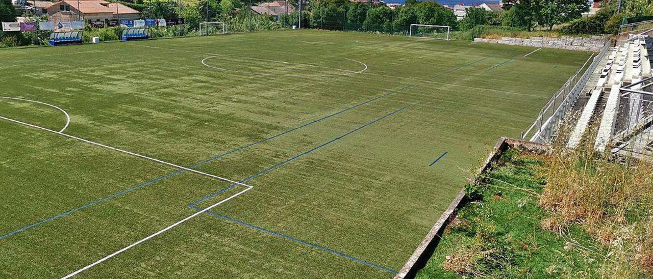 Campo de fútbol del Club Deportivo Bueu, en el lugar de A Graña.