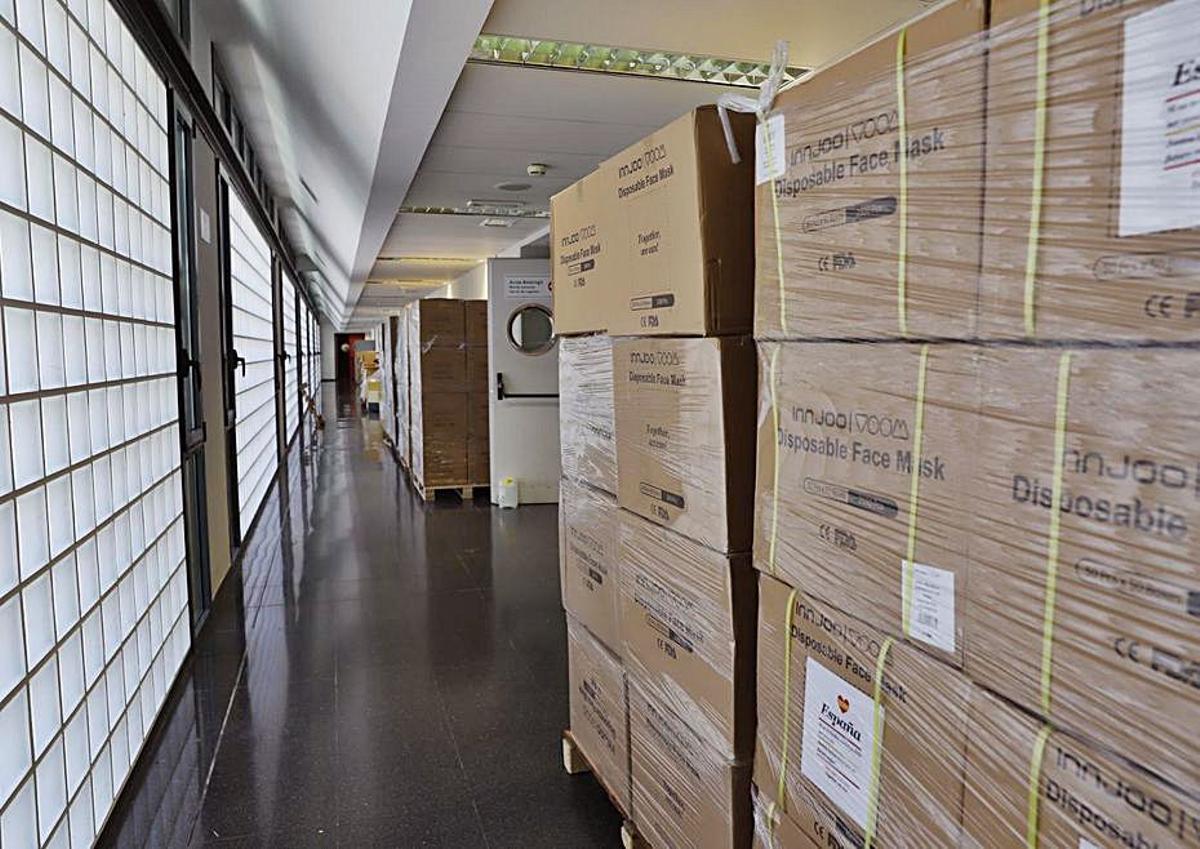Cargamento de mascarillas compradas por el Govern.