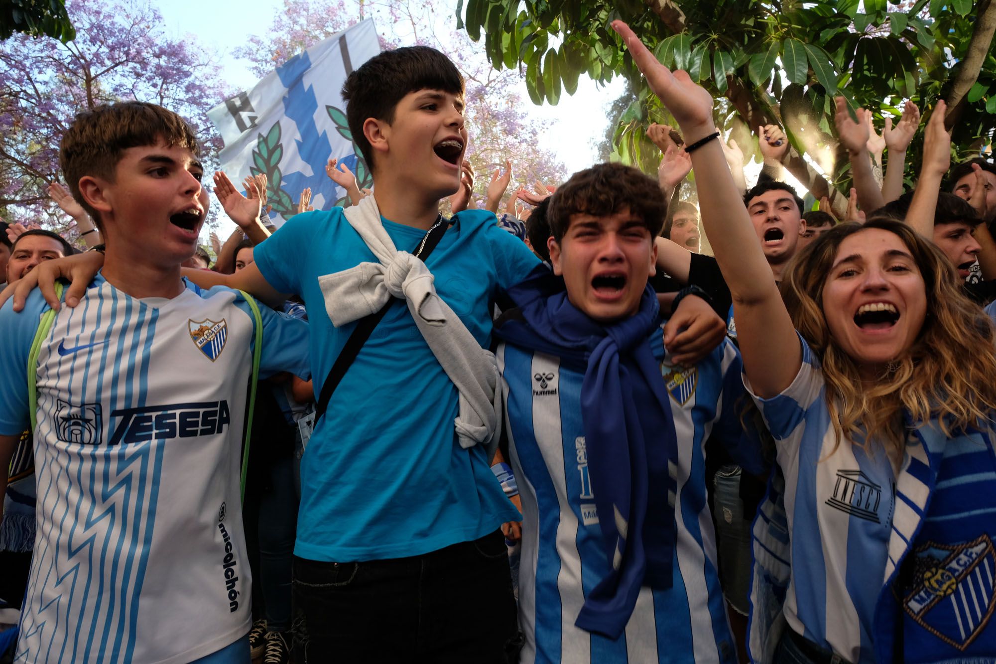 La protesta de la afición antes del Málaga CF - CD Mirandés, en imágenes