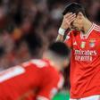 Di María se lamenta durante el partido entre el Benfica y el Inter de la Champions