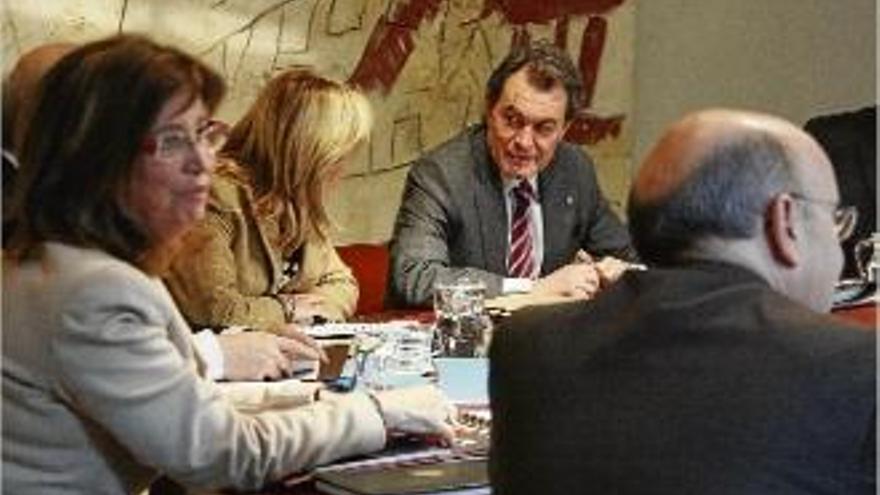 El govern de la Generalitat, durant una reunió, en una imatge d&#039;arxiu.