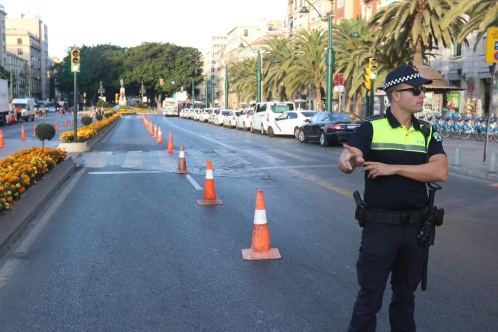 Corte de tráfico en la Alameda y el Parque.