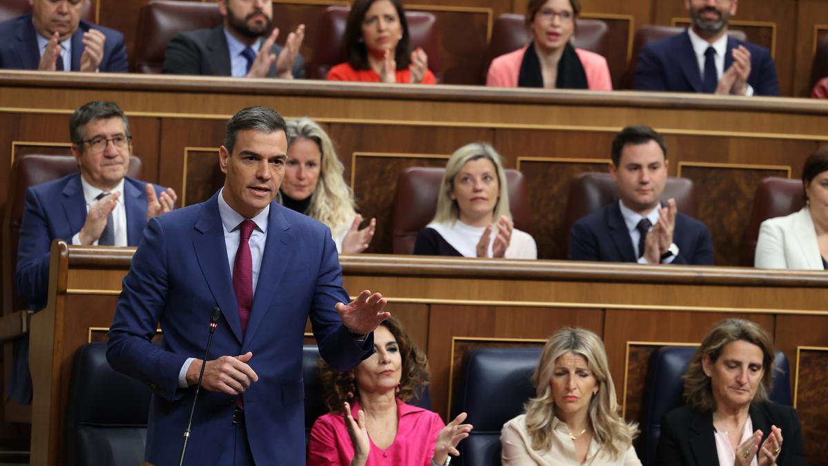 El presidente del Gobierno, Pedro Sánchez, el miércoles en el Congreso de los Diputados.