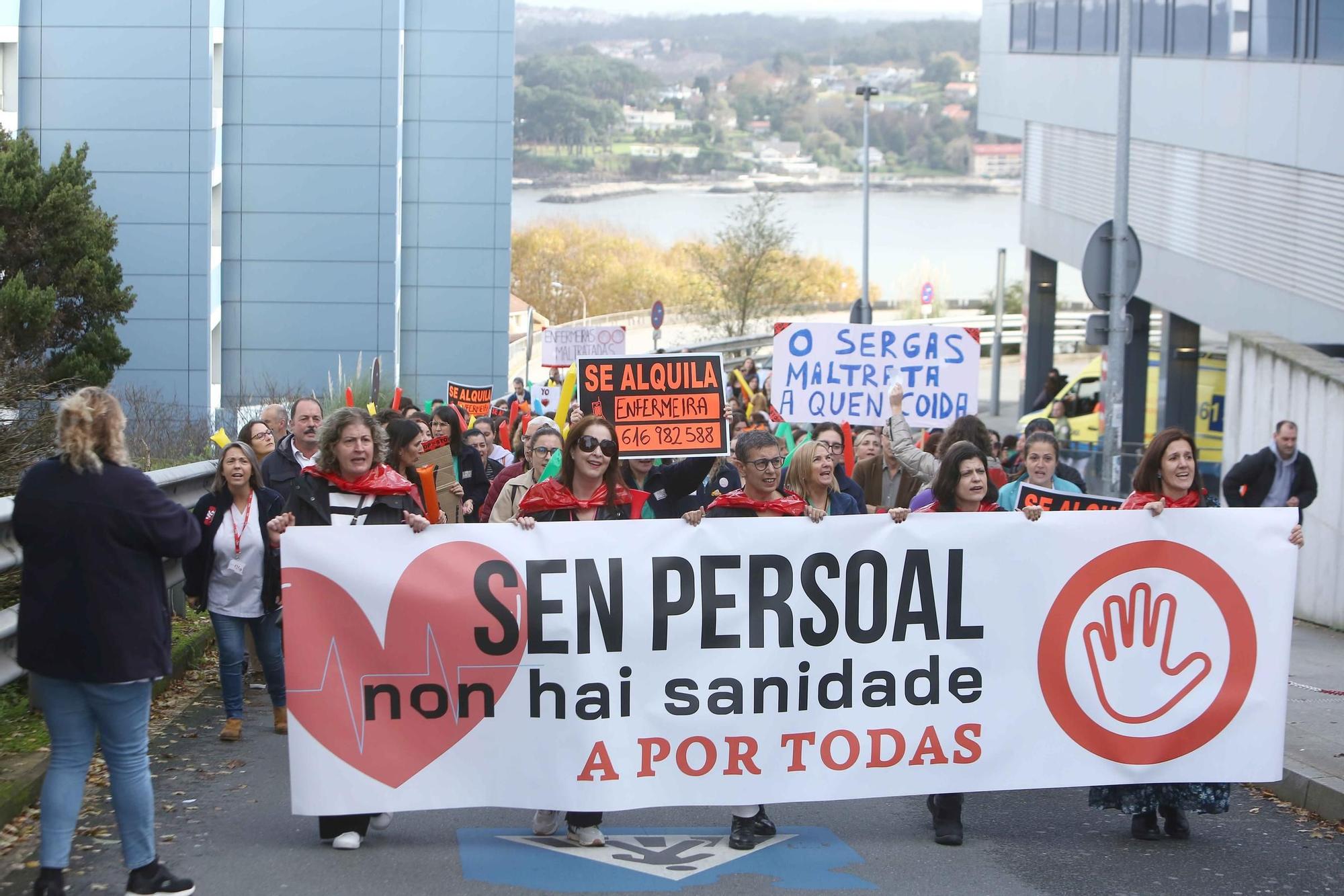 Enfermeras vuelven a manifestarse este jueves ante ocho hospitales de Galicia para reclamar mejores condiciones laborales