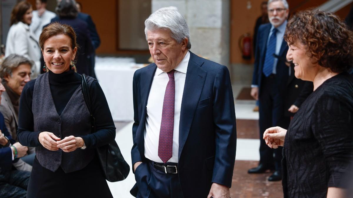 El presidente del Atlético de Madrid, Enrique Cerezo, a su llegada al anuncio de los candidatos a los premios Laureus