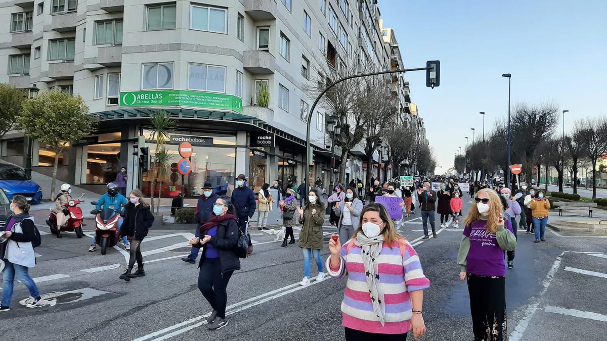 Las imágenes de la manifestación del día de la Mujer en Vigo