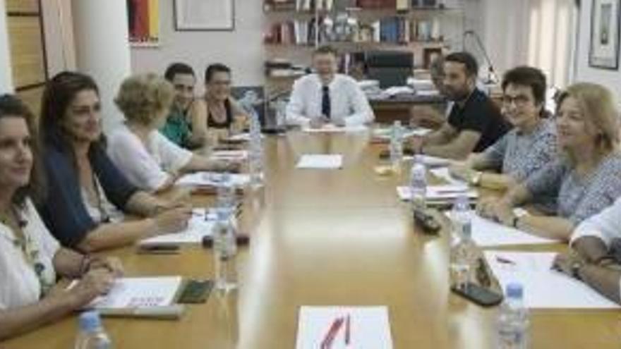 Reunión ayer de la dirección del PSPV en València.