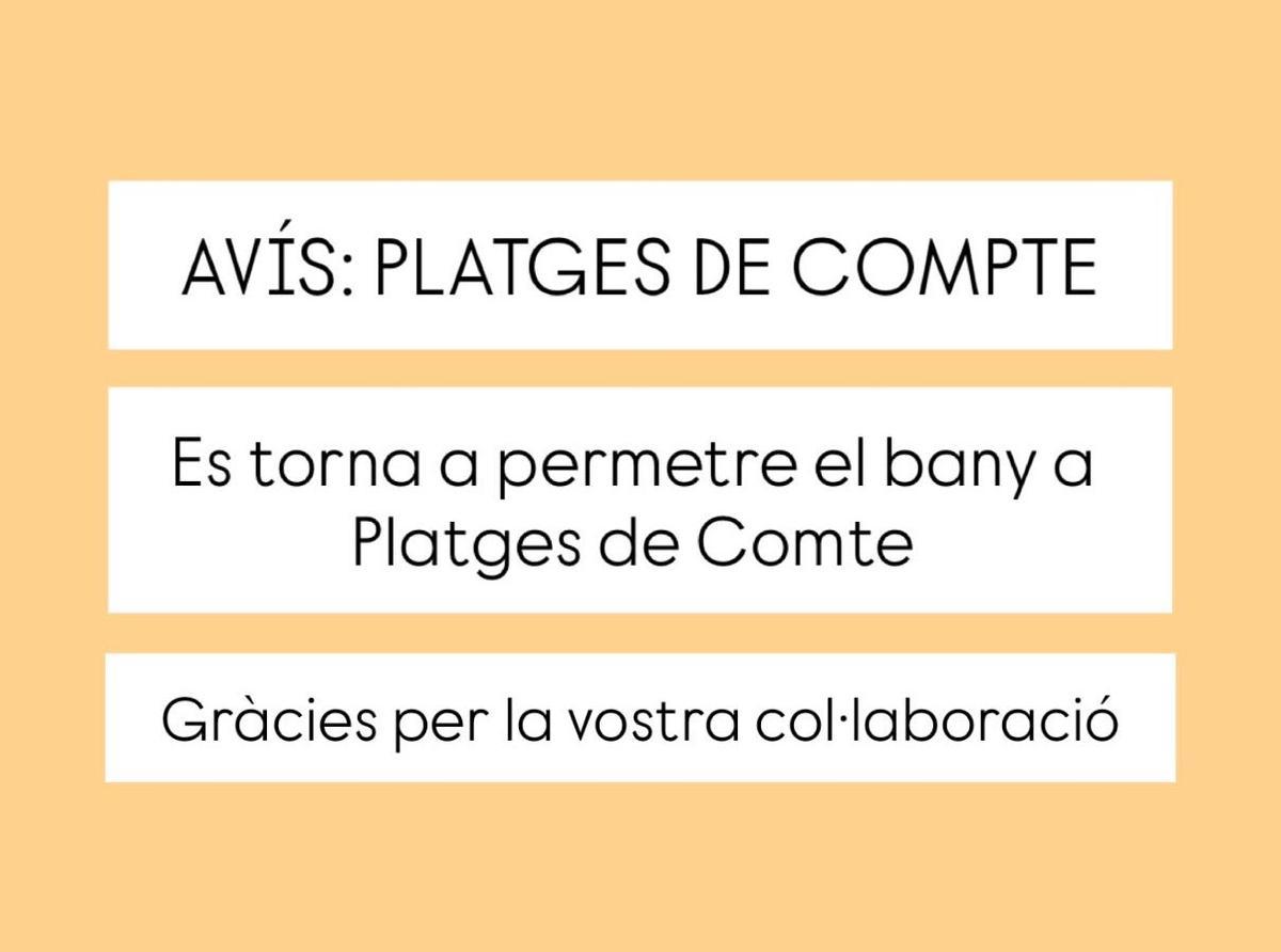 El anuncio del Ayuntamiento de Sant Josep en redes sociales.