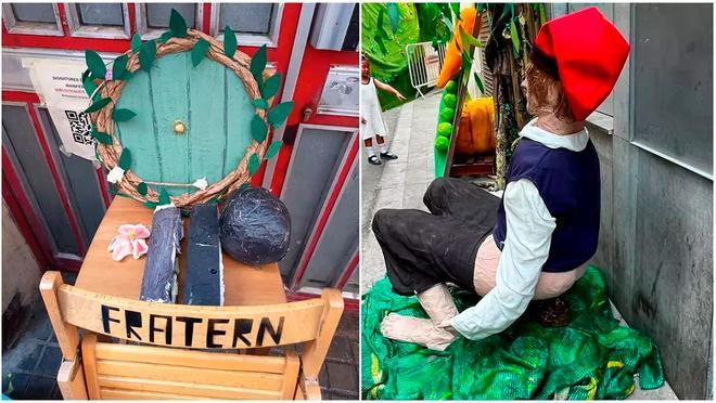 Destrozos y daños en decorados de las fiestas de Gràcia: "Se sientan sobre el Hobbit 'caganer'"