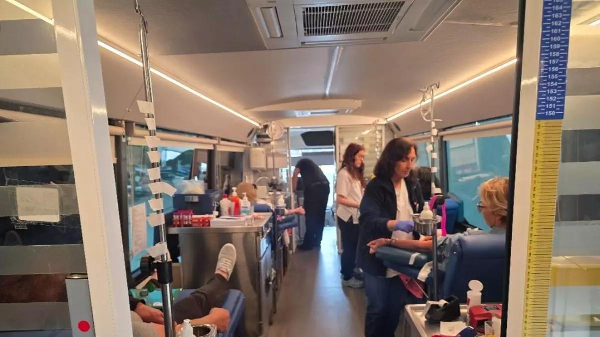 Una de las unidades móviles de donación.