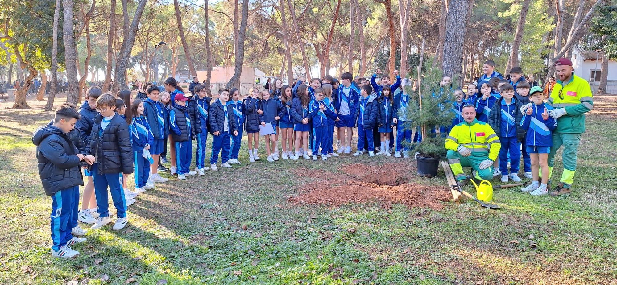 Los escolares de Vila-real celebran el Día del Árbol en el paraje del Termet