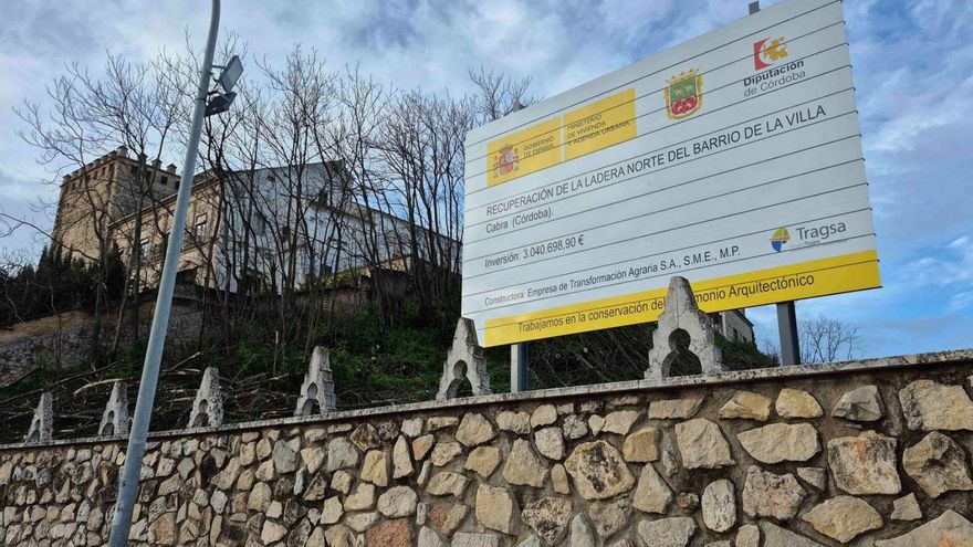 Comienzan los trabajos previos para la consolidación de la ladera norte de Cabra