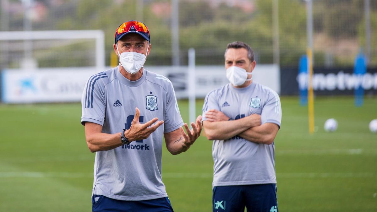 Luis Enrique, seleccionador nacional, durante un entrenamiento