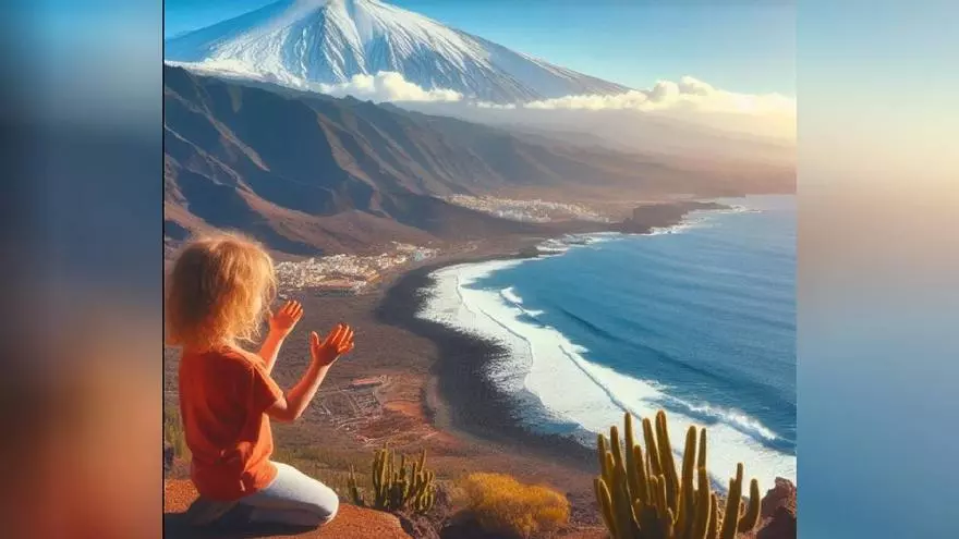 Así es Tenerife según la Inteligencia Artificial: sin coches y el Teide siempre nevado