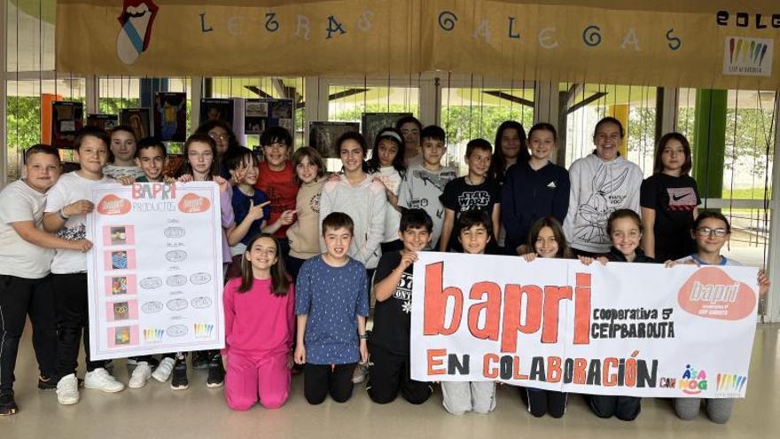 Alumnos de quinto curso de Primaria del CEIP de Barouta que conforman la cooperatiba Bapri / ceip barouta