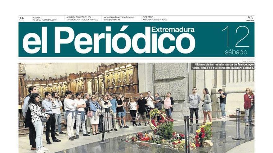 Esta es la portada de EL PERIÓDICO EXTREMADURA correspondiente al día 12 de octubre del 2019