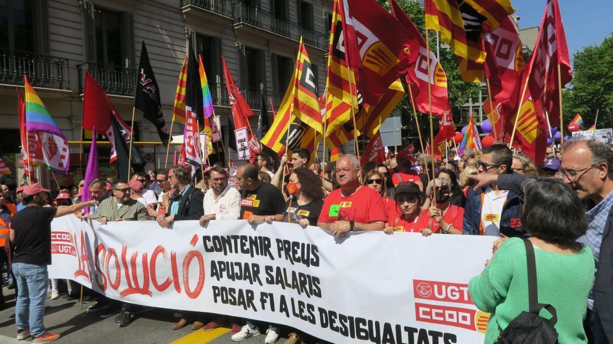 Capçalera de la manifestació de Barcelona pel Dia dels Treballadors | EUROPA PRESS