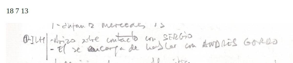 Anotación de Villarejo sobre Ignacio López del Hierro