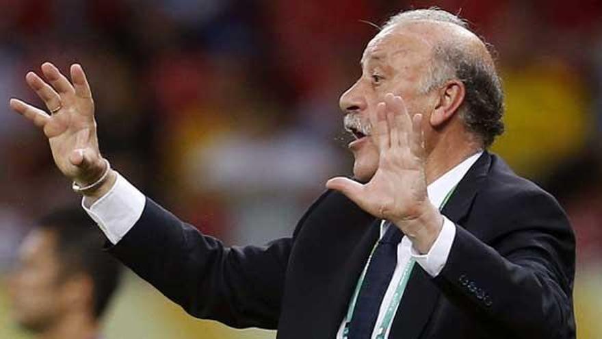 Del Bosque, durante el partido.