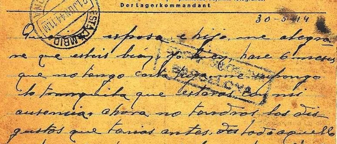 Una postal que Joaquín envió a Julia desde Mauthausen. // FdV