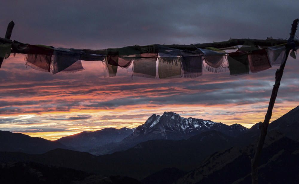 Posta d’hivern, amb el Pedraforca des del Rebost