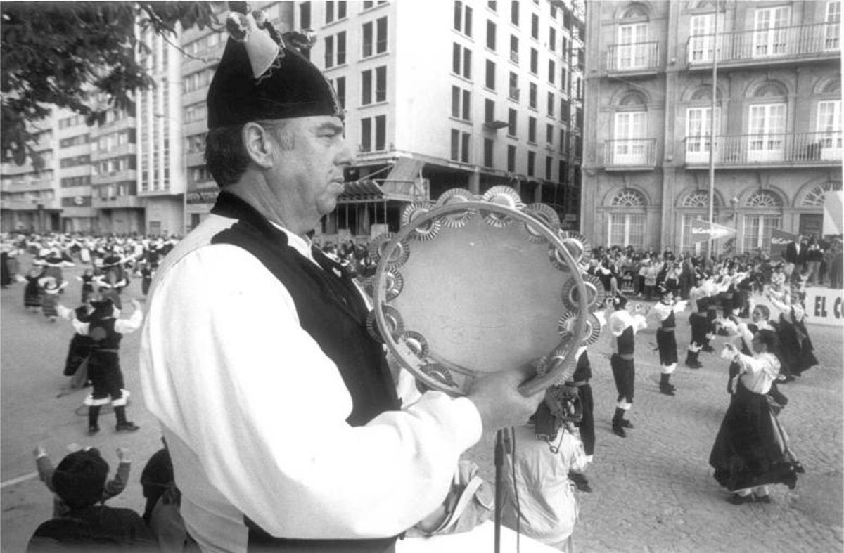 Polo, en el día de la muiñeira de 1994 en O Areal