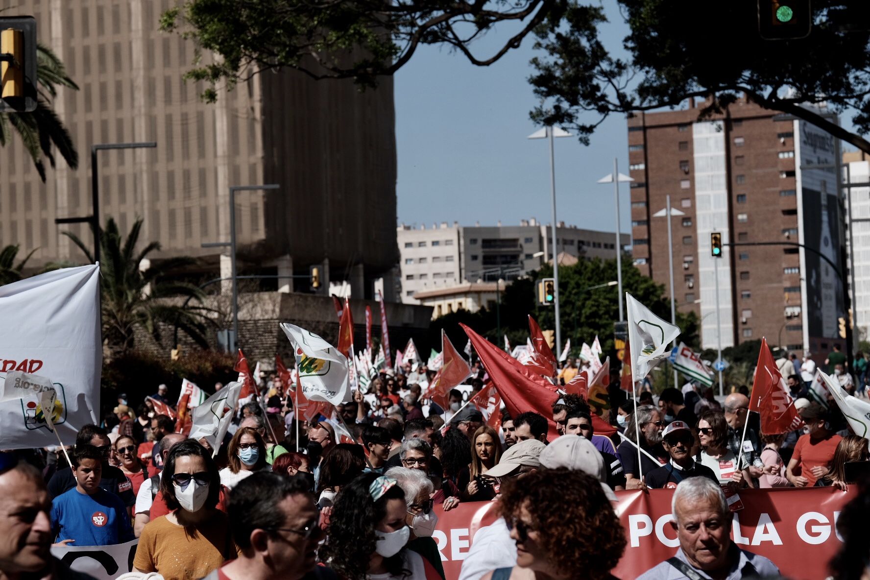 Las imágenes de la manifestación del 1 de mayo en Málaga