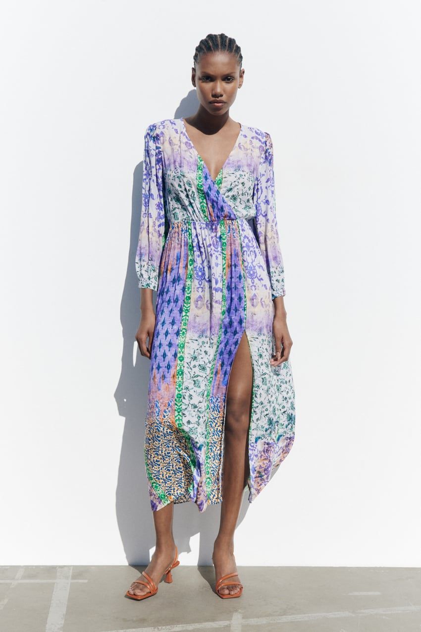 Vestido &#039;patchwork&#039; de Zara.