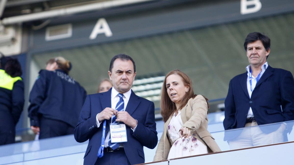 José María Muñoz, en el palco de La Rosaleda