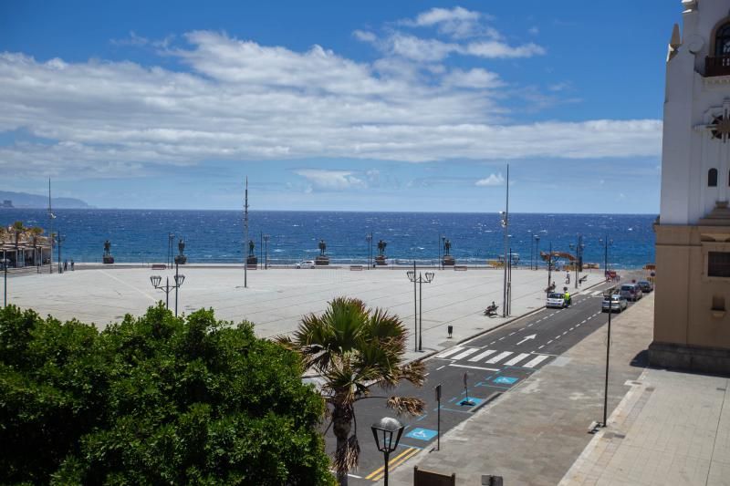 Obras en el entorno litoral de la plaza de la Basílica de Candelaria