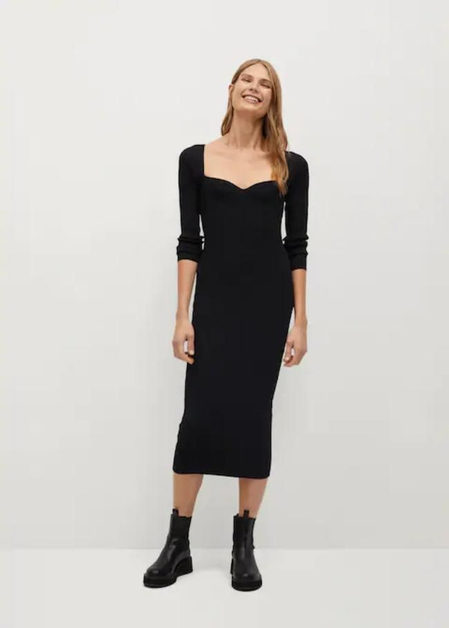 Vestido de canalé de Mango