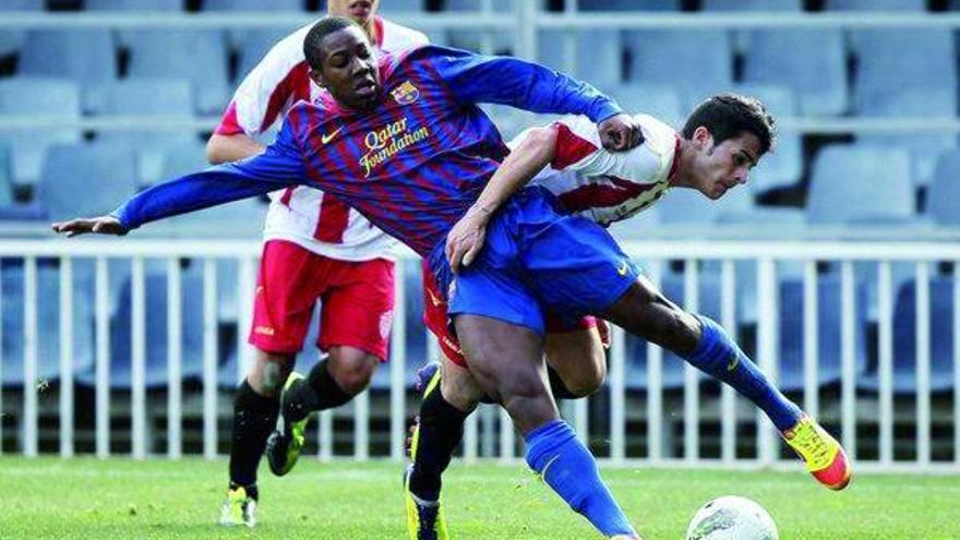 Adama Traore, del Barcelona, durante un encuentro liguero.