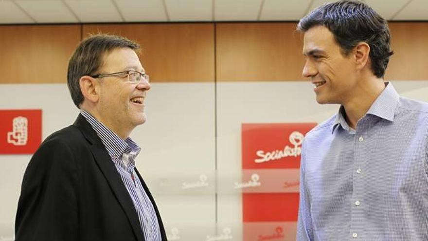 El líder del PSPV, Ximo Puig, junto a Pedro Sánchez, en una imagen de hace unos días