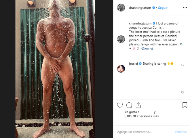 Channing Tatum se desnuda en Instagram y su novia le comenta