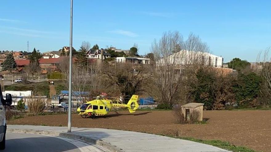 L&#039;helicòpter del SEM a la zona on va tenir lloc l&#039;atropellament